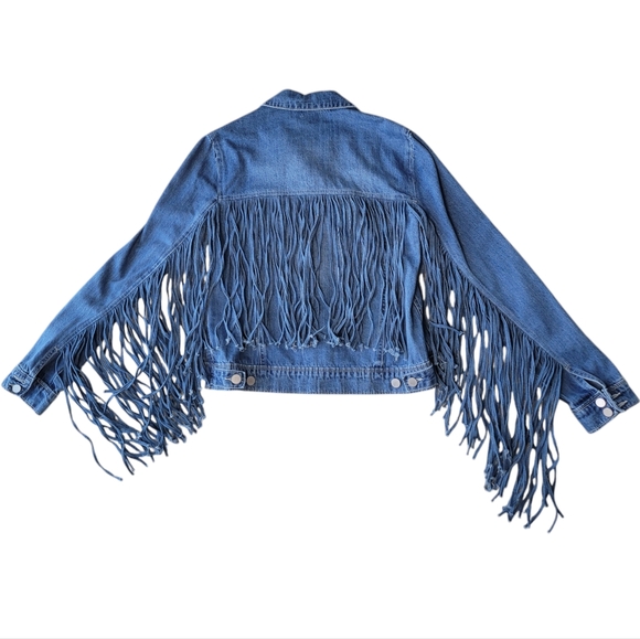 Lucchese Denim Fringe Jacket Small - Picture 5 of 6